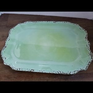 Green Enamel Serving Tray